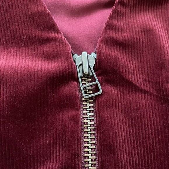 NWT Veronica Beard Orial Burgundy Red Corduroy Zip Front Mini Dress Size 8 - Picture 7 of 14